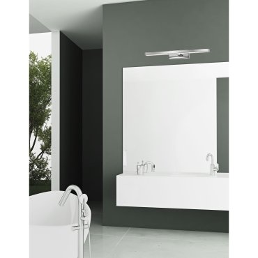 Nova Luce Modena - spiegellamp - 49 x 9 x 6,5 cm - 12W LED incl. - IP44 - chroom
