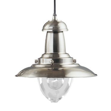 Searchlight Fisherman - hanglamp - Ø 32 x 120 cm - satijn zilver