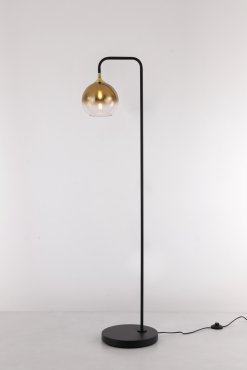 Artdelight Djano - vloerlamp - 30 x 23 x 150cm - zwart met goud