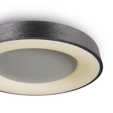 ONE Light Decorative Plafo - plafondverlichting - Ø 60 x 8,7 cm - 50W LED incl. - geborsteld antraciet