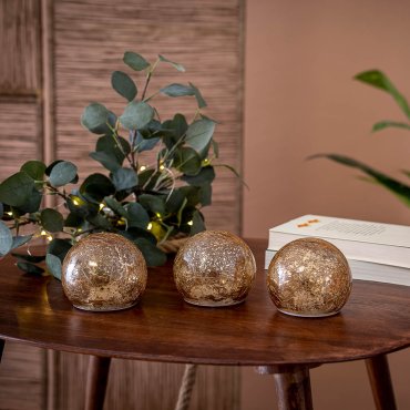 SHOWROOMMODEL - New Garden Lua - decoratieve set lichtballen - 3 stuks - Ø 10 cm - goud