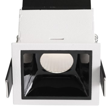 Nova Luce Sorel - inbouwspot - 62 x 62 mm, 58 x 57 mm inbouwmaat - 7W LED incl. - wit en zwart