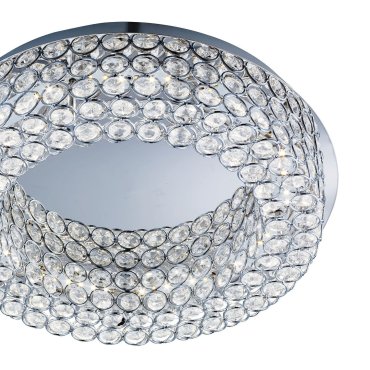 Searchlight Vesta - plafondverlichting - Ø 39,5 x 10 cm - 22W dimbare LED incl. - chroom