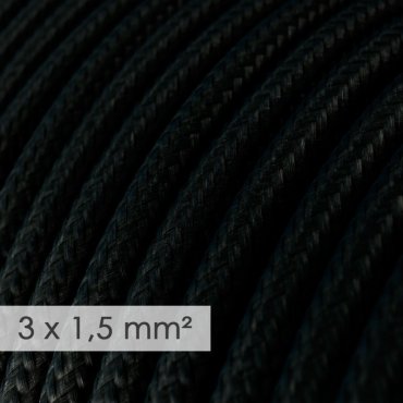 Creative Cables - 3x1,5mm² textielsnoer - per 100 cm - zwart