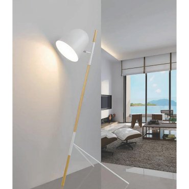 Artdelight Sensa - staanlamp - 150 cm - wit en lichtbruin