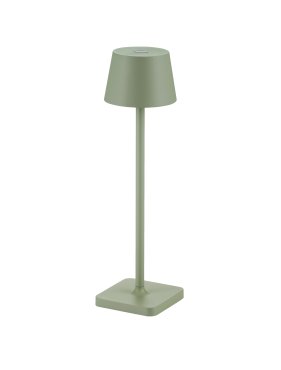 Nova Luce Deck - oplaadbare tafellamp - Ø 8,5 x 30 cm - 2W dimbare LED incl. - IP54 - olijfgroen