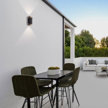 Nova Luce Nocta - buiten wandverlichting - 9,6 x 24 x 10 cm - 9W LED incl. - IP54 - donker antraciet