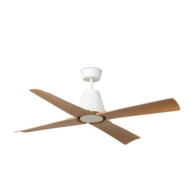 Faro Typhoon M - plafondventilator met afstandsbediening - Ø 127 cm - IP44 - wit en maple