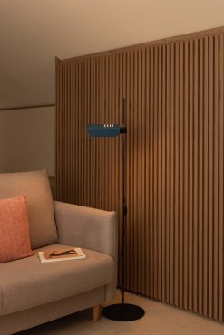 Faro Martinica - vloerlamp - 41,6 x 150 cm - zwart en blauw