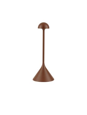 Nova Luce Dalt - oplaadbare tafellamp buiten - Ø 9,5 x 25 cm - 1W dimbare LED incl. - IP54 - corten