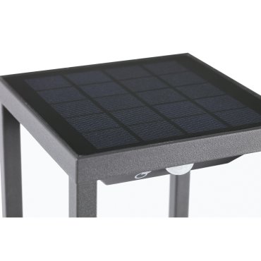 Faro Saura - tuinpaal op zonne-energie met bewegingsmelder - 14 x 11,5 x 50 cm - 2W LED incl. - IP54 - donkergrijs