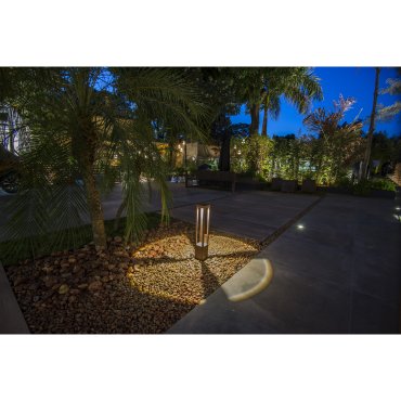 Faro Agra - tuinpaal - 10,8 x 10,8 x 65 cm - 9W LED incl. - IP55 - roestbruin