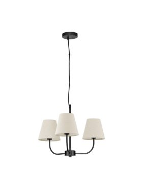 Nova Luce Moist - hanglamp - Ø 52 x 98 cm - zwart en beige