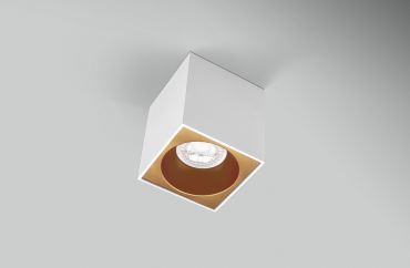 Century Italia Essenza Cube - opbouwspot 1L - 9,6 x 9,6 x 10,2 cm - goud en wit