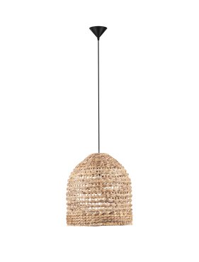 Nova Luce Bola - hanglamp - Ø 42,5 x 200 cm - natuurlijk en zwart