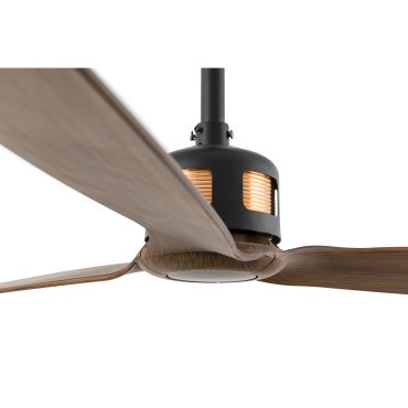 Faro Copper - plafondventilator met afstandsbediening - Ø 128 cm - mat zwart en donkerbruin