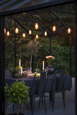 Konstsmide - decoratieve lichtsnoer met dimfunctie - verlengset - 9,15 meter lengte - 10 LED-lampen incl. - 7W - IP44 - zwart