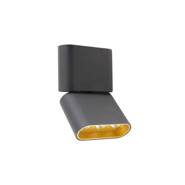 Maxlight Marvel - plafondverlichting - 11 x 3,5 x 16 cm - 12W LED incl. - zwart en goud