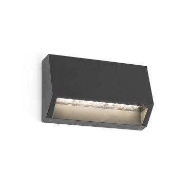 Faro Must - wandverlichting - 9,6 x 3 x 6 cm - 2W LED incl. - IP65 - donkergrijs