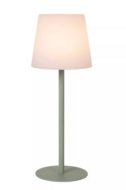 Lucide Tyon - oplaadbare tafellamp - Ø 15 x 41 cm - 2W dimbare LED incl. - IP65 - groen