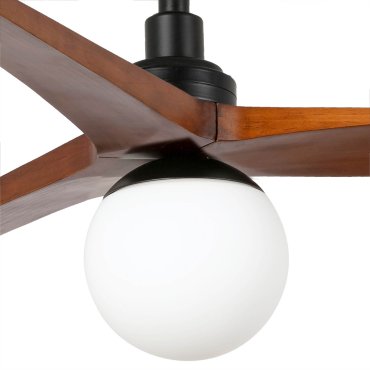 Faro Klim S - plafondventilator met licht - Ø 92,5 cm - mat zwart en donker walnoot
