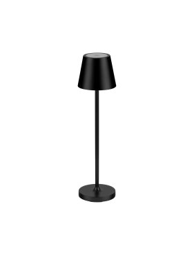 Nova Luce Petit - oplaadbare tafellamp - Ø 7 x 28 cm - 2W dimbare LED incl. - IP54 - zandzwart