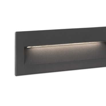 Faro Nat - inbouw wandverlichting - 22,5 x 7,3 x 7,5 cm - 8W LED incl. - IP65 - donkergrijs