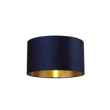 Searchlight Drum Shade - lampenkap - Ø 50 x 28 cm - marineblauw en geborsteld goud