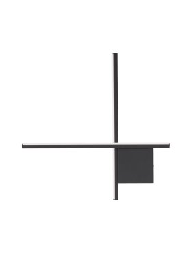 Nova Luce Cross - wandlamp - 50 x 50 x 4 cm - 15W dimbare LED incl. - zandzwart