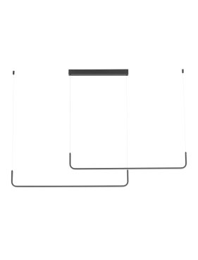 Nova Luce Strita - hanglamp -  150 x 120 cm - 40W dimbare LED incl. - zandzwart