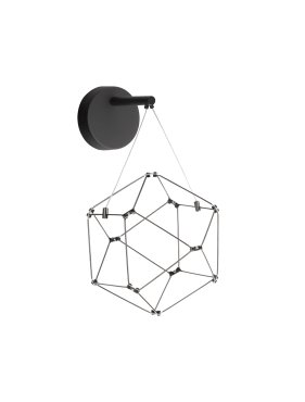 Nova Luce Nebula - wandlamp - 17 x 31 x 23,4 cm - 6W LED incl. - zwart chroom