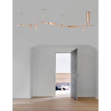 Nova Luce Cron - magnetische buisstructuur - 300 x 35 cm - geschikt voor maximum 100W LED - satijn goud