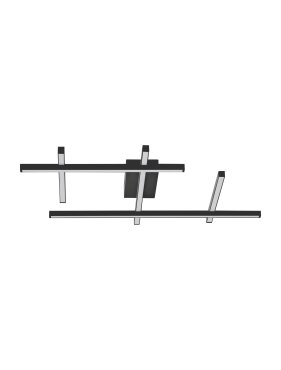 Nova Luce Pace - plafondlamp - 80 x 8 x 62 cm - 63W dimbare LED incl. - zandzwart
