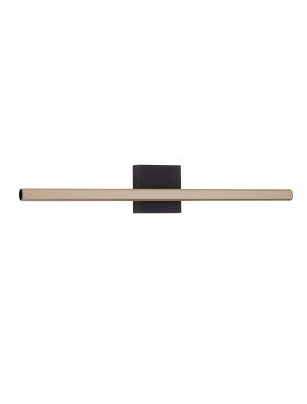 Nova Luce Lios - wandlamp - 62 x 10 x 5 cm - 8W LED incl. - IP54 - Moca-koffie en mat zwart