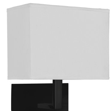 Searchlight Hotel - wandlamp - 20 x 26 cm - mat zwart en wit