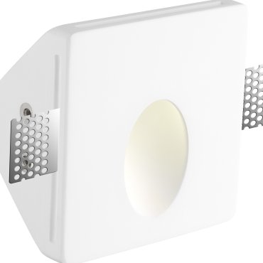 Nova Luce Cirocco - inbouw wandverlichting - 10 x 10 cm - 1W LED incl. - wit gips