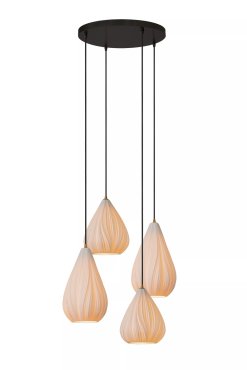 Lucide Cinzia - hanglamp 4L - Ø 55,5 x 154 cm - wit