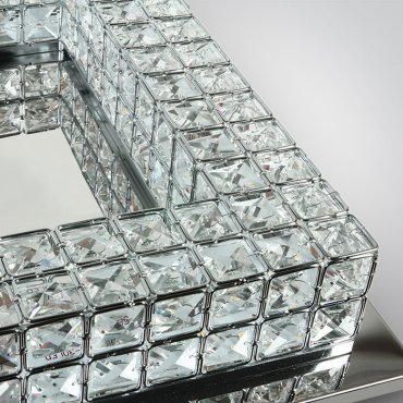 ONE Light Glass Stone Series - plafondverlichting - 42 x 42 x 10,5 cm - 24W LED incl. - chroom