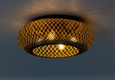 ETH Otis - plafondlamp - Ø 50 x 25 cm - zwart en lichtbruin