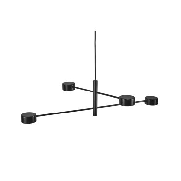 Nordlux Clyde - hanglamp - 89,6 x 8,5 x 222,3 cm - 3 stappen dimmer - 4 x 5W LED incl. - zwart