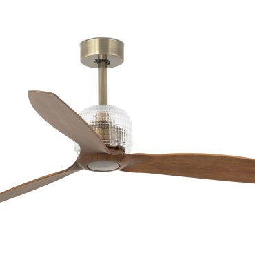 Faro Deco Fan - plafondventilator met afstandsbediening - Ø 128 cm - donkerbruin en antiek messing