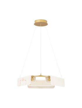 Nova Luce Aider - hanglamp - Ø 63 x 130 cm - 34W dimbare LED incl. - messing goud