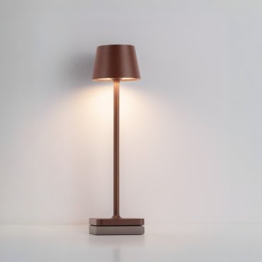 Nova Luce Deck - oplaadbare tafellamp - Ø 8,5 x 30 cm - 2W dimbare LED incl. - IP54 - corten