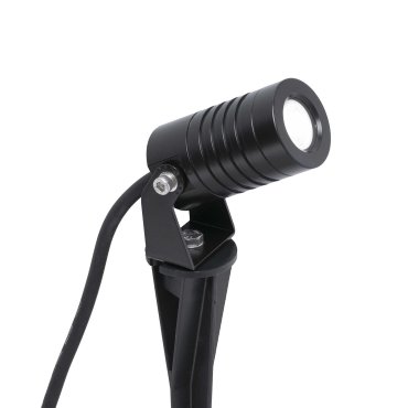 Faro Balder - grondspot op piek - 8 x 4 x 28 cm - 3W LED incl. - IP67 - mat zwart