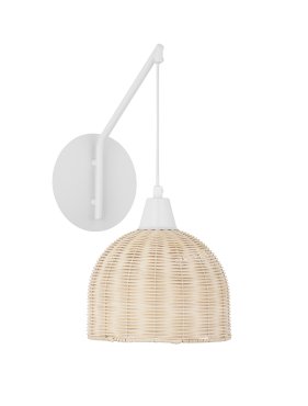 Nova Luce Fado - wandlamp - Ø 20,5 x 40 cm - natuurlijk rotan