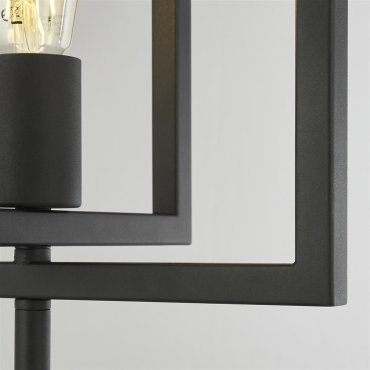 Searchlight Plaza - tafellamp - 30 x 25 x 61 cm - mat zwart