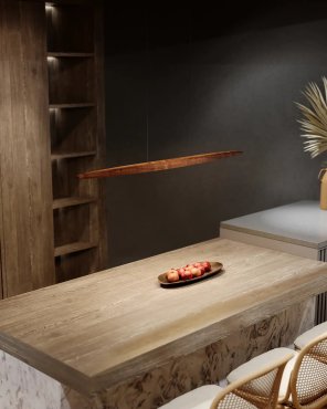 Maxlight Woody - hanglamp - 130 x 170 cm - 25W LED incl. - donkerbruin