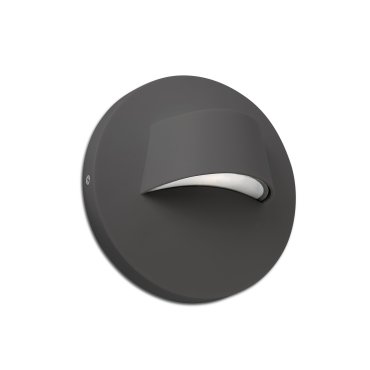 Faro Brow - wandverlichting - Ø 12 x 7 cm - 3W LED incl. - IP44 - donkergrijs