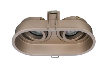 Artdelight Rex2 - inbouwspot - 175 x 92 mm, 2 x Ø 86 x 81 mm inbouwmaat - champagne