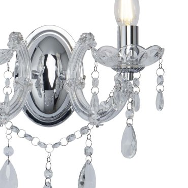 Searchlight Marie Therese - wandverlichting - 32 x 20 cm - chroom